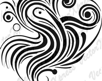 Abstract Design Cut Files 01: Vector Silhouette Graphic, Multiple Formats, High-Quality