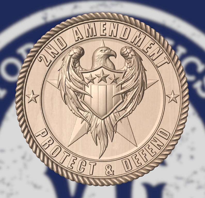 2nd Amendment Seal 3D STL Model for CNC Routers & 3D Printers - Etsy