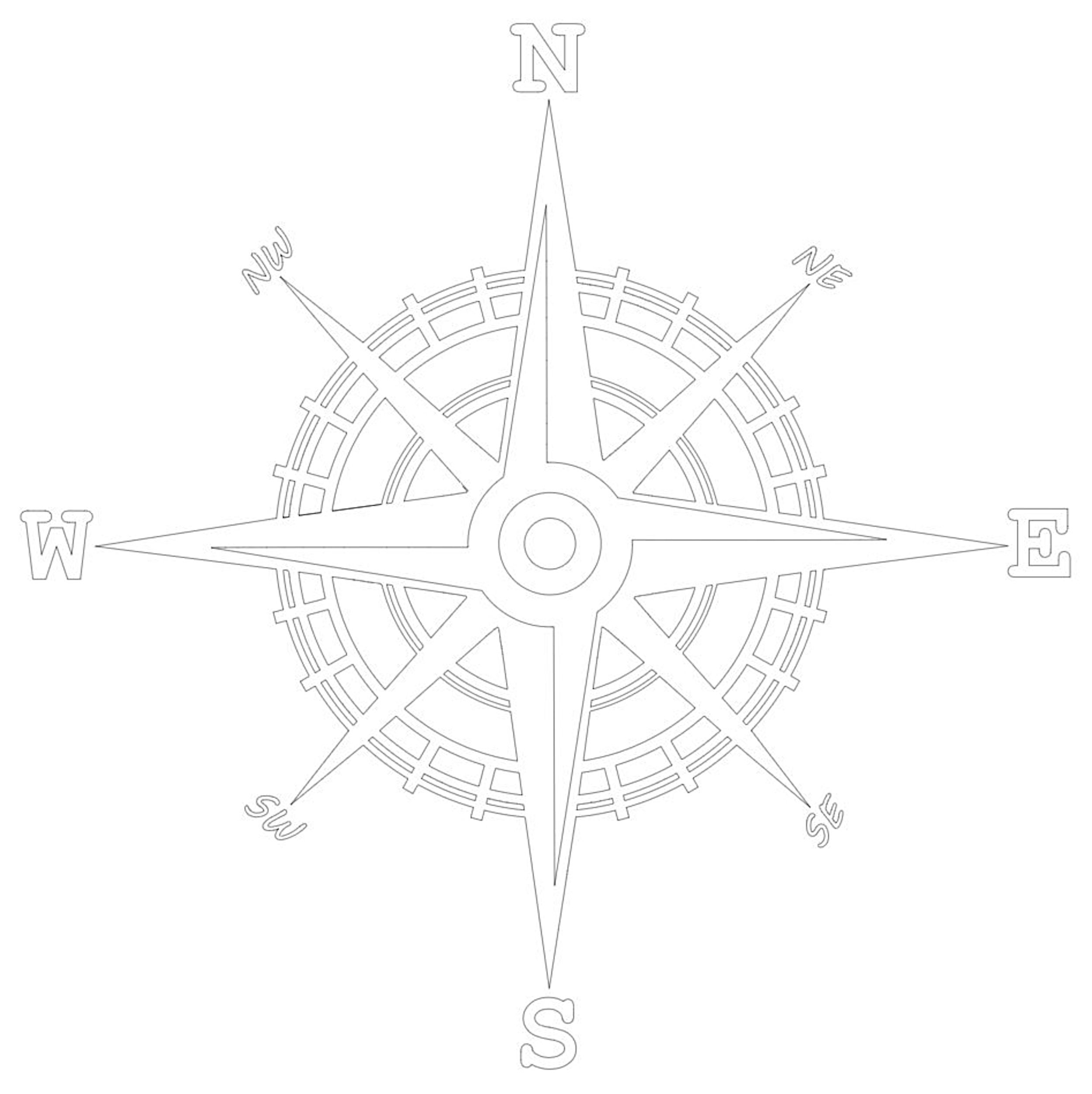 Compass Vector Cut File for CNC Routers, Lasers, Cricut, Sublimation - Etsy