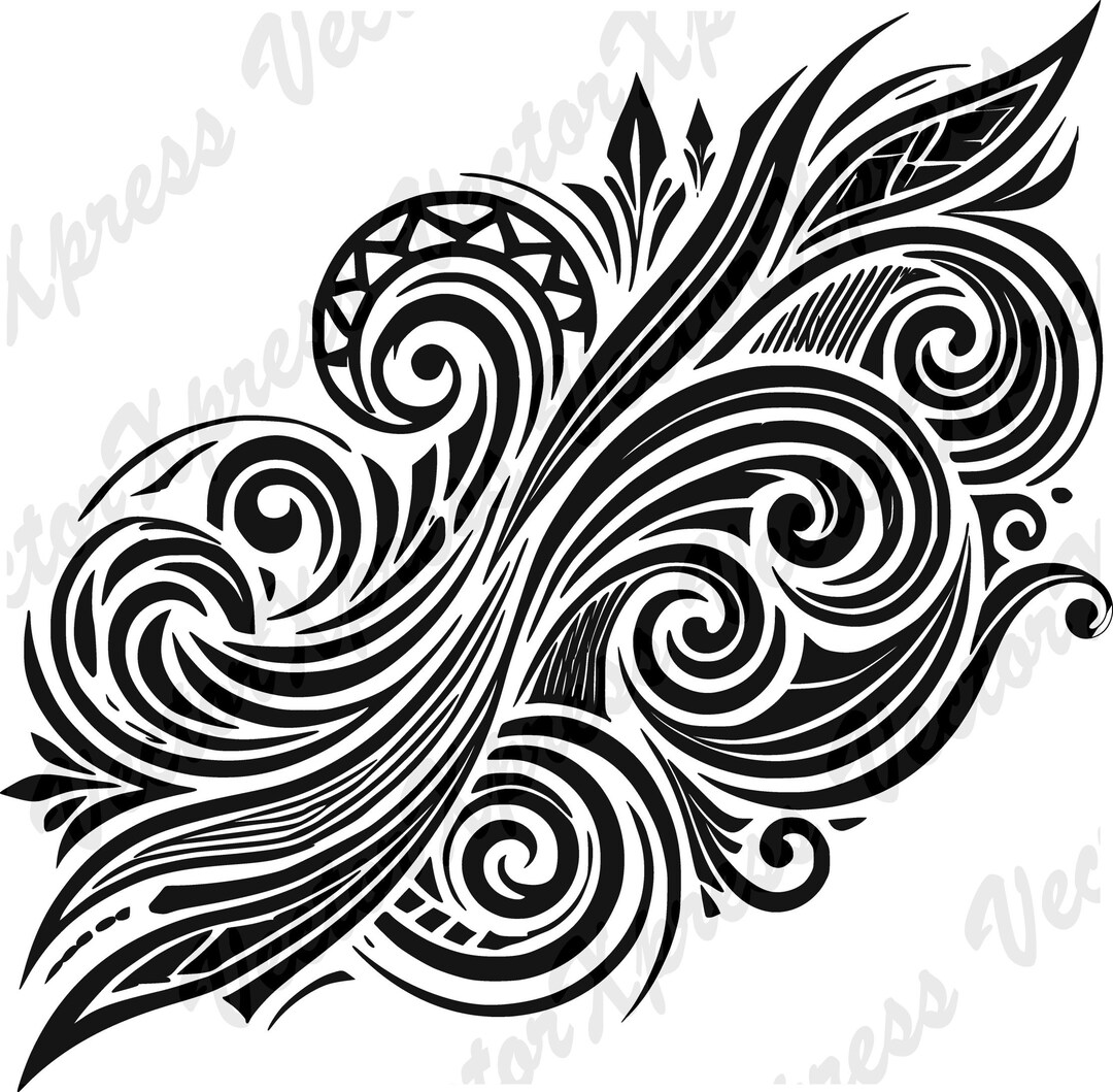 Abstract Design Cut Files 05: Vector Silhouette Graphic, Multiple ...