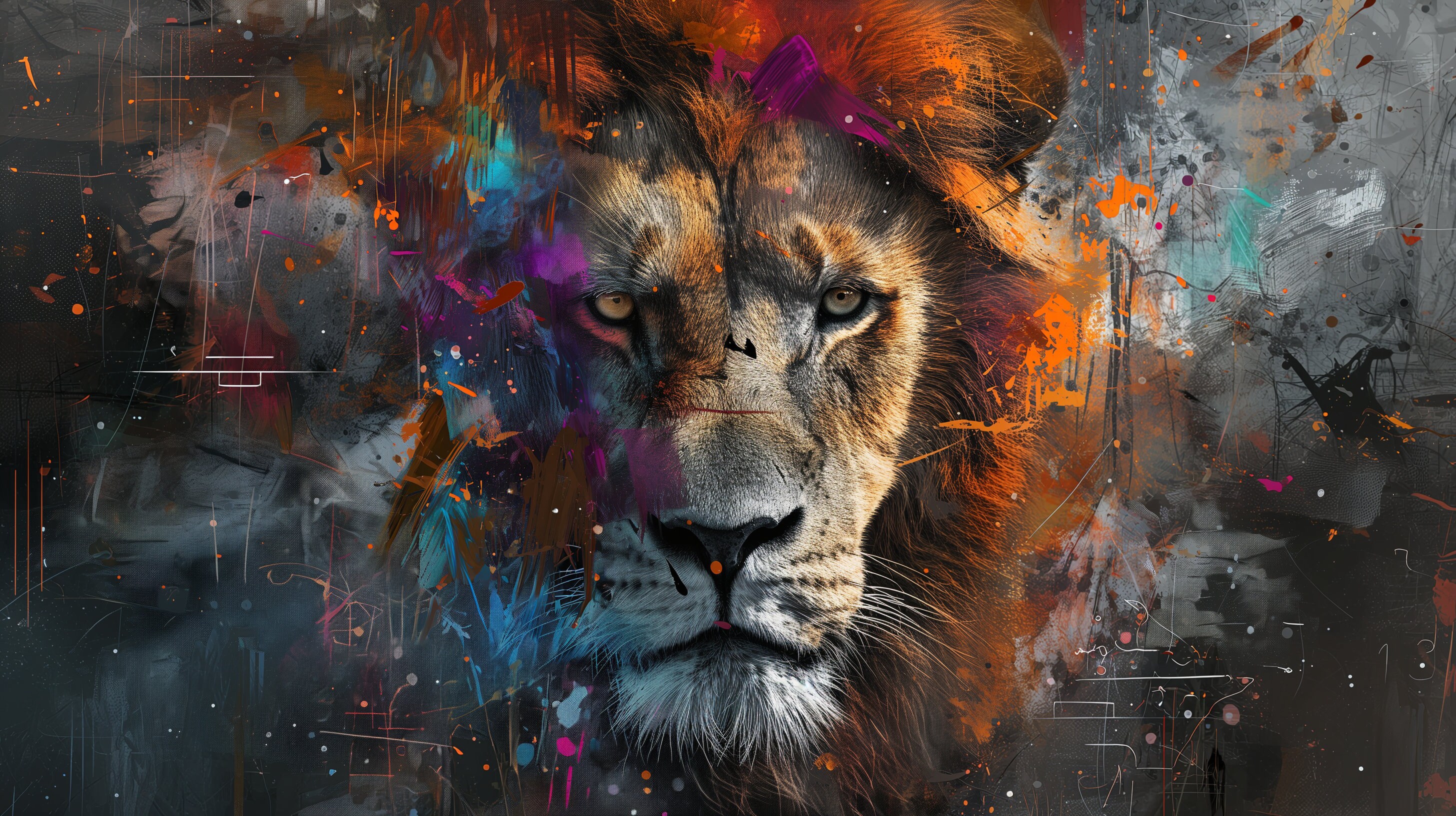 Majestic Lion Artwork - Dynamic and Powerful Lion Illustration