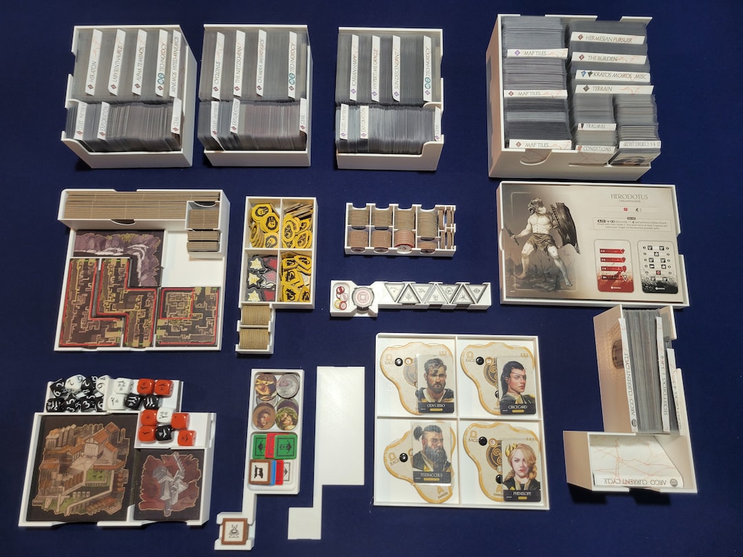 aeon trespass odyssey card sleeves Aeon Trespass: Odyssey Insert/organizer Fully Sleeved up to 100 Micron  (premium) Sleeves STL Files