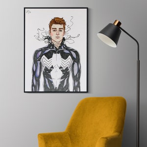 Spiderman - Symbiote Suit - Poster Print, Limited Edition, Hand Sketched & Sold by Artist