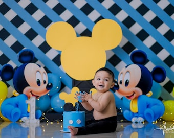 Mickey Mouse Baby Blue Backdrop