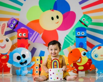 Achtergrond voor baby-tv First-Fabric-Alondra Backdrops