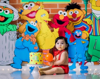 Sesame Street-Fabric Backdrop-Alondra Backdrops