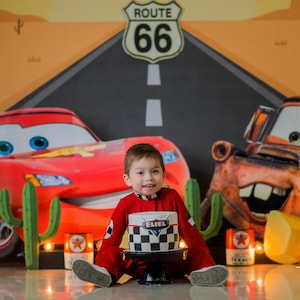 Cars-MC Queen-Telón de fondo de tela-Fondos de Alondra