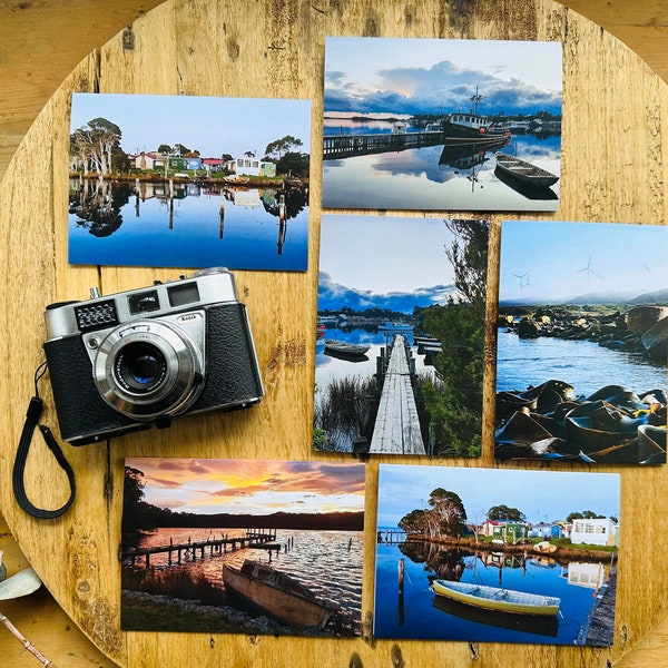 West Coast Tasmania, Card Bundle, Photography, Gift Idea, Landscapes, Seascapes, Fishing Boats, Strahan, Windmills, Cards, Windfarm