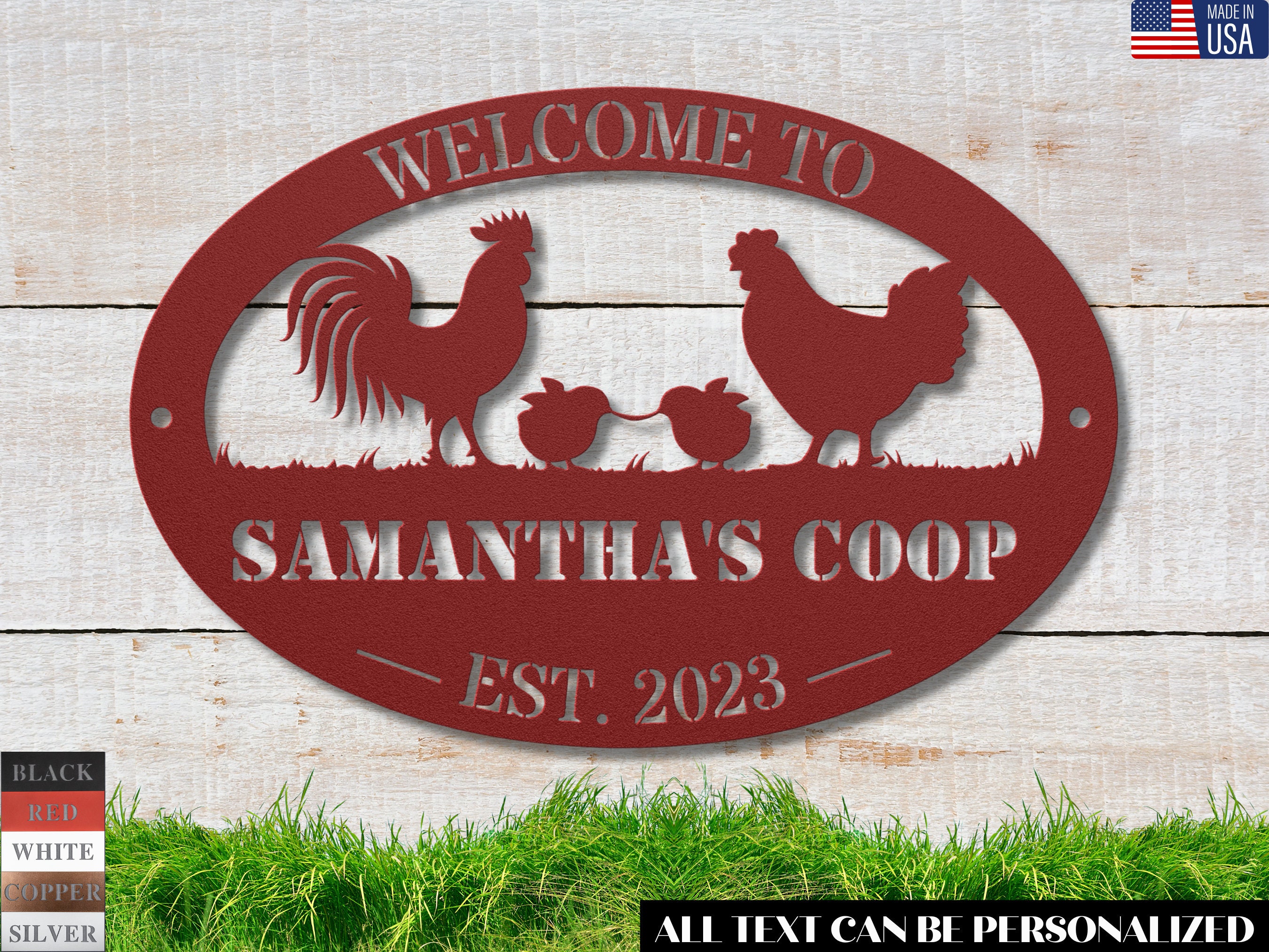 Metal Chicken Coop Sign A Personalized Chicken Farm Sign A Etsy
