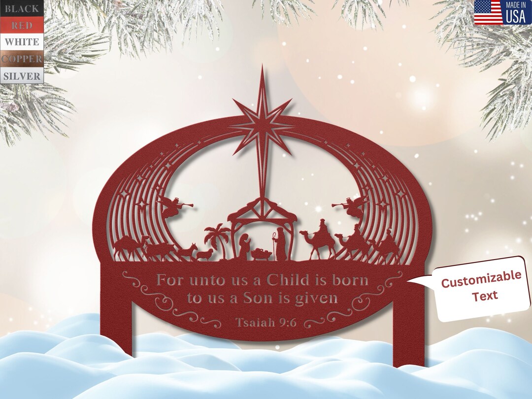 Visual Sign Nativity Metal Nativity Scene Sign: Weatherproof Christmas Outdoor Art With ...