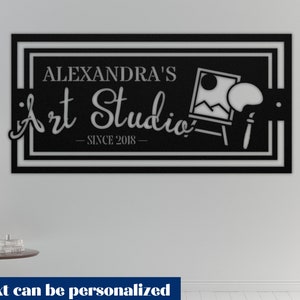 Personalized Metal Art Studio Sign: Custom Painter Gift