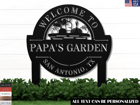Personalized Metal Garden Sign with Stakes: Custom Garden Decoration