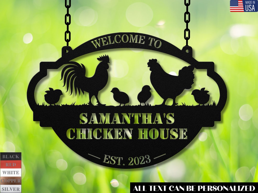 Metal Chicken Coop Sign A Personalized Chicken Farm Sign A Etsy