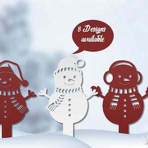 Letrero metálico de muñeco de nieve para jardín: decoración navideña de invierno