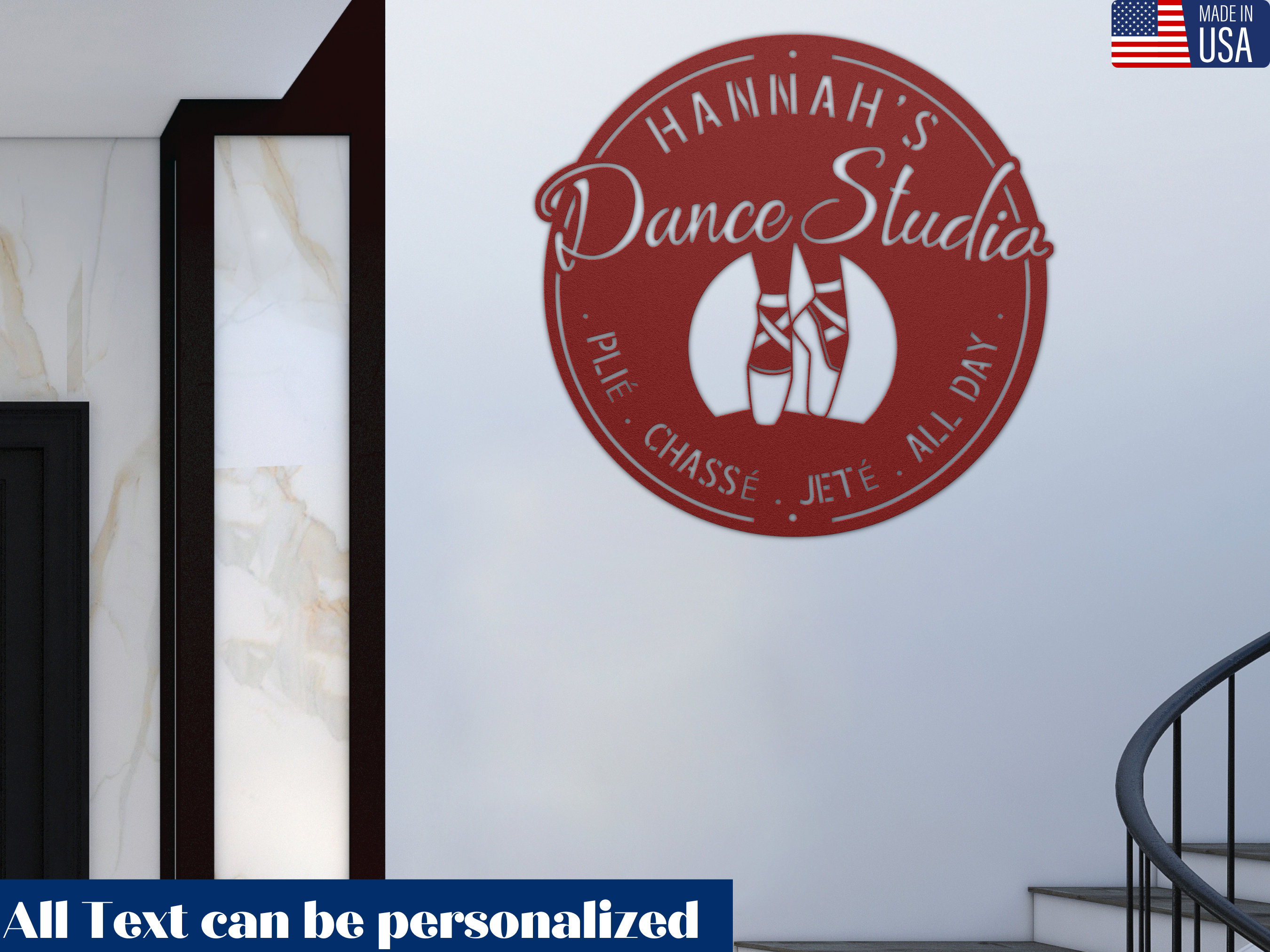 Personalized Metal Ballet Sign: Custom Dance Studio Wall Art