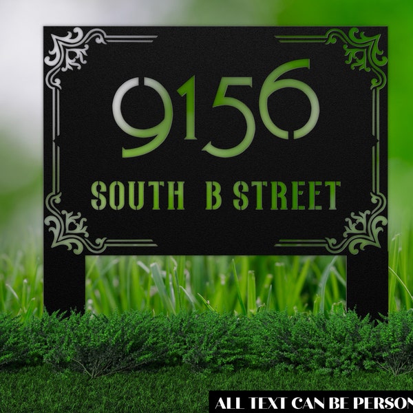 Modern Address Yard Sign Etsy