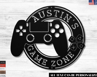 Personalized Metal Game Room Sign: Gamer Wall Decor