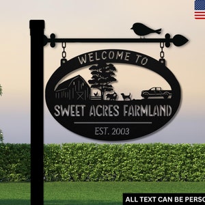 Personalized Metal Farm Sign: Weatherproof Barn Decor