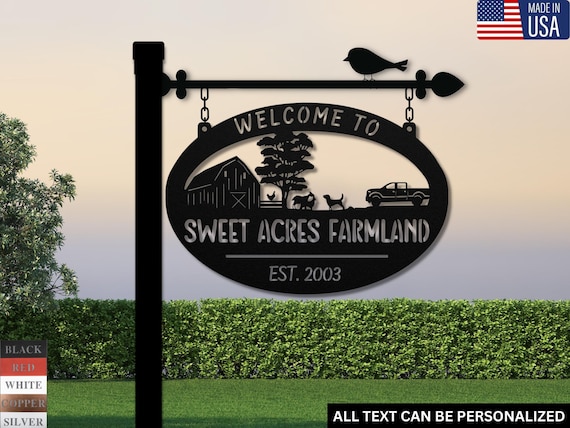 Personalized Metal Farm Sign: Weatherproof Barn Decor