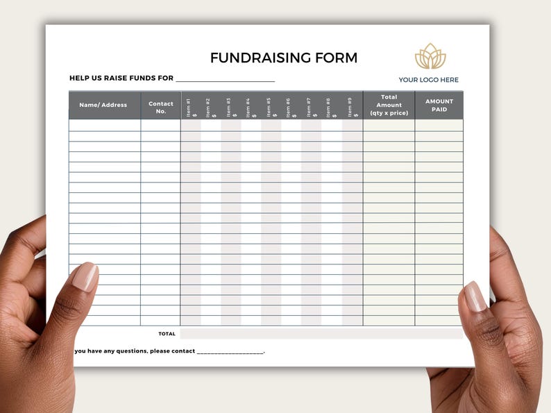Editable Fundraising Form Canva Template Landscape Raising Fund Editable Fundraising Form Canva Template Landscape Raising Fund