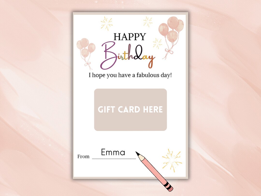 Happy Birthday Gift Card Holder Printable, Birthday Party Gift, Bday ...