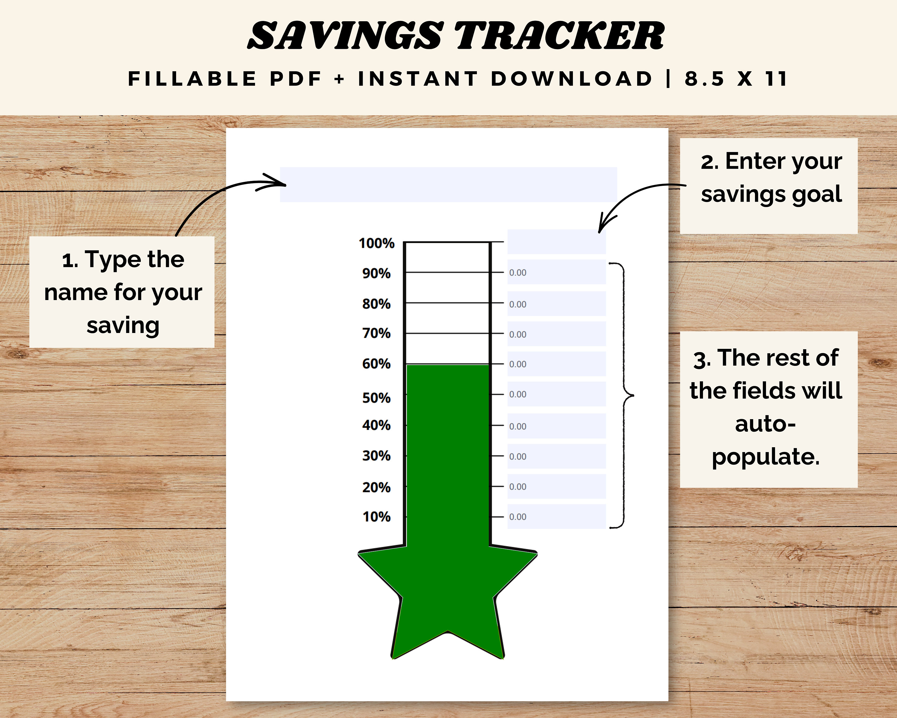 Savings Thermometer Tracker Printable, Savings Challenge Tracker ...