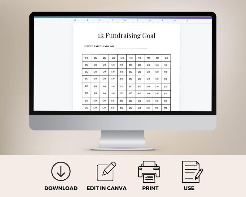 Fundraising Goal Tracker Editable Canva Template, Donation Goal Tracker ...
