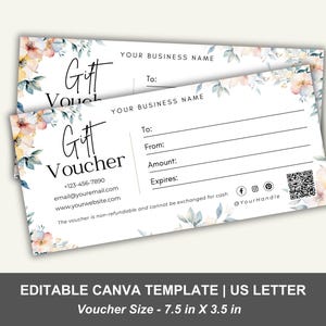 Editable Gift Certificate Template, Beauty Business, Small Business Supplies, Estheticians Salon, Lash, Hair, Nails Tech Gift Voucher, Canva
