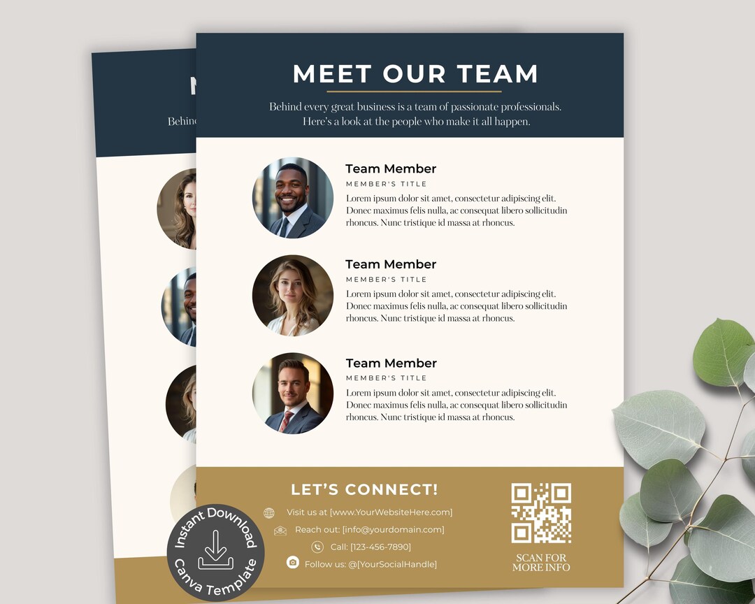 Meet the Team Flyer Template, Editable Canva Template, Modern Team ...
