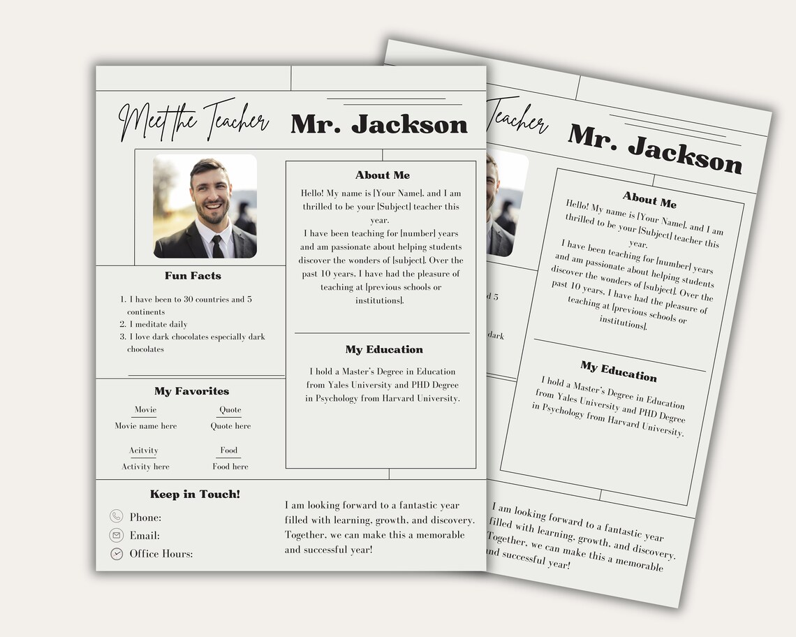 Editable Meet the Teacher Template, Customizable Canva Resource Letter