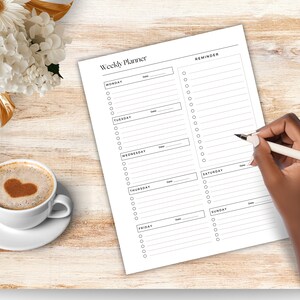 Daily and Weekly Planner Printable, Daily to Do List, Week at a Glance ...