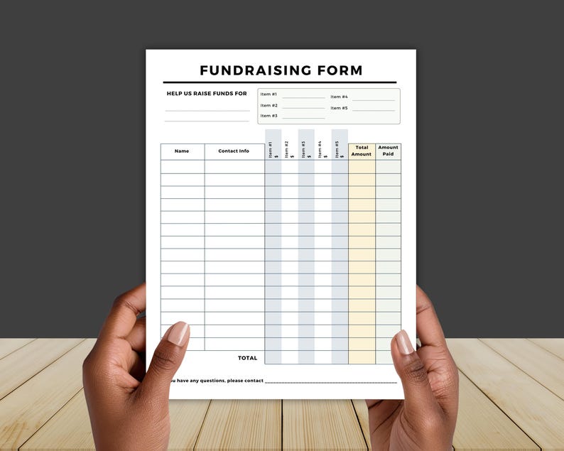 Fundraiser Order Form Canva Template, Editable Fundraising Form ...