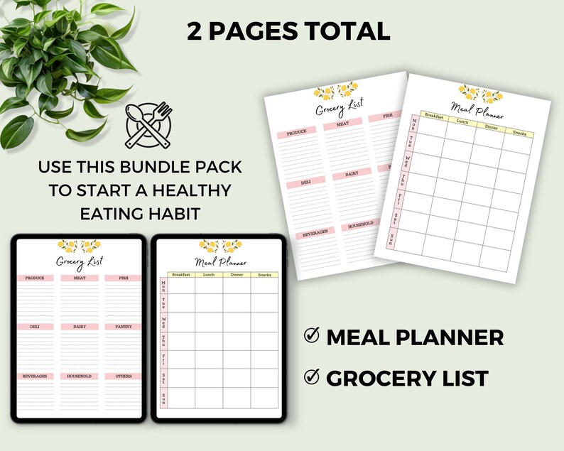 Mediterranean Diet Plan, Printable Weekly Menu Plan With Grocery List ...