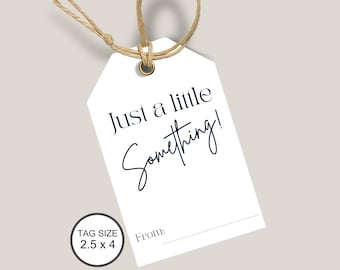 Just a Little Something Gift Tag Editable Canva Template, Treat Tag, Teacher, Classmate Staff Appreciation Gift Tag, Minimalist Party Favor