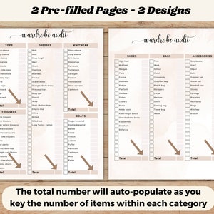 Wardrobe Checklist, Closet Inventory, Outfit Tracker, Minimalist Closet Audit, Personal Style Planner, Outfit Shopping Guide, Fillable PDF image 3