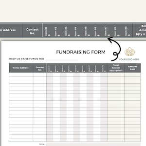 Editable Fundraising Form Canva Template Landscape Raising Fund