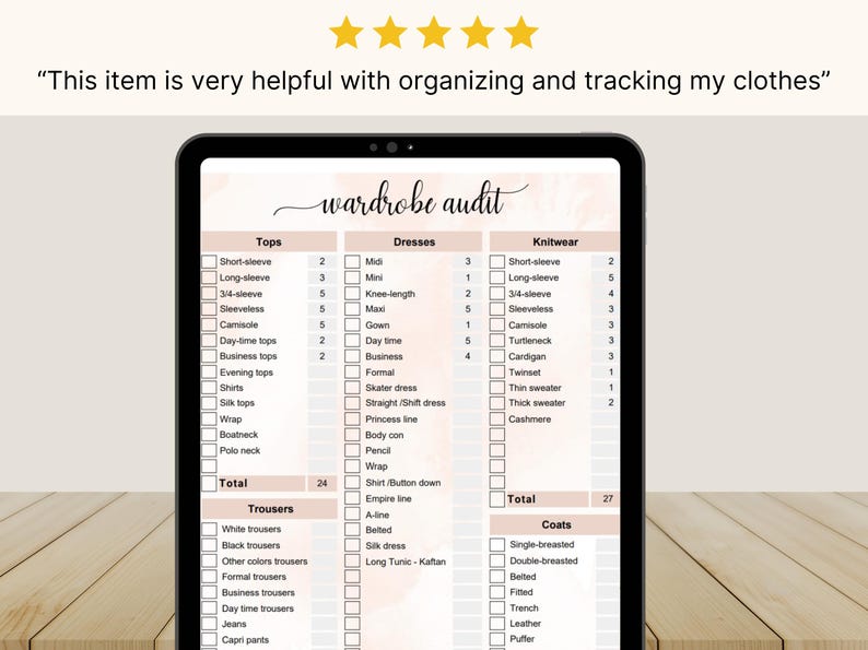 Wardrobe Checklist, Closet Inventory, Outfit Tracker, Minimalist Closet Audit, Personal Style Planner, Outfit Shopping Guide, Fillable PDF image 7