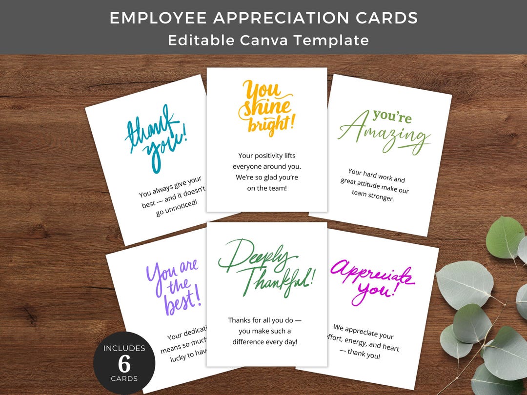 Editable Employee Appreciation Tags, Team Thank You Tag, Staff ...