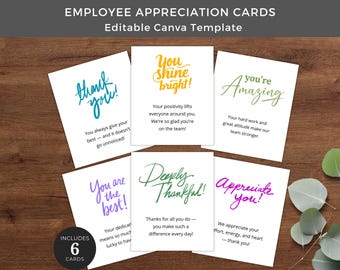 Editable Employee Appreciation Tags, Team Thank You Tag, Staff Recognition, Coworker Gratitude Cards, Volunteer Gift Tags, Canva Template