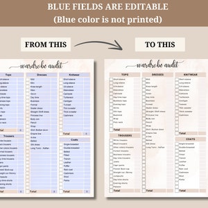 Wardrobe Checklist, Closet Inventory, Outfit Tracker, Minimalist Closet Audit, Personal Style Planner, Outfit Shopping Guide, Fillable PDF image 6