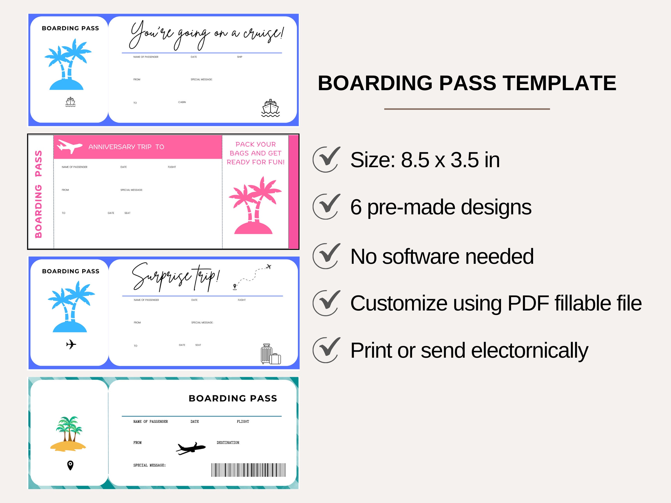 Printable Boarding Pass Fillable Boarding Pass Travel Invitation Printable Boarding Pass Fillable Boarding Pass Travel Invitation