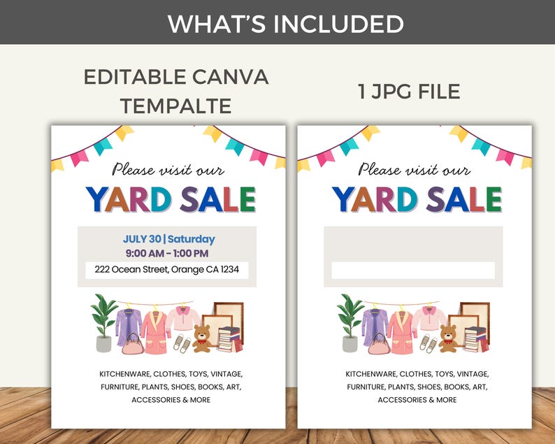 Fillable Rummage Sale Signs Yard Sale Flyer Printable, Editable Garage Sale Sign, Community Yard ...
