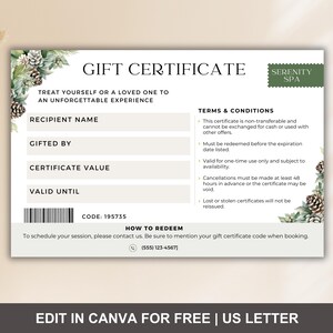 Modèle de chèque-cadeau, chèque-cadeau de massage du visage imprimable bricolage, chèque-cadeau de spa, modèle de toile modifiable, fournitures pour petites entreprises