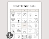 Conference Call Bingo Printable, Zoom Bingo Boards, Work from Home Fun, Team Building Game, Office Games, Virtual Call Fun, Workplace Bingo