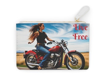 Love Free Mini Clutch Bag | Biker Girl Clutch | Woman Biker Gift