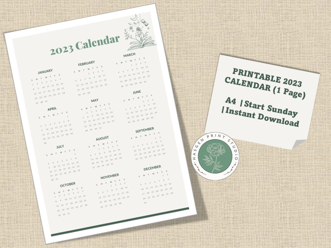 Digital & Printable Dated Monthly Calendar Printable - Etsy