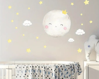 Moon Stickers Nursery Decor Kids Room Decor Moon Wall Decal Gift for Her Housewarming Gift