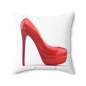 Red Stiletto Square Pillow