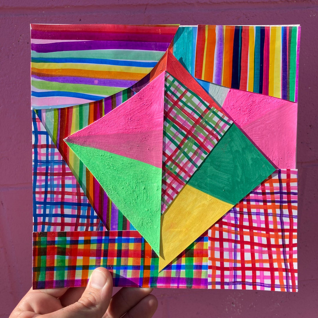 Two Triangles Make a Square Original Mixed Media Collage Etsy