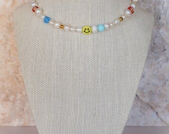 ◆VVV◆ Summer mix smile bead necklace 23SSNK077MXF The Smiley Sky Necklace | Bead Necklace | Unisex Beaded